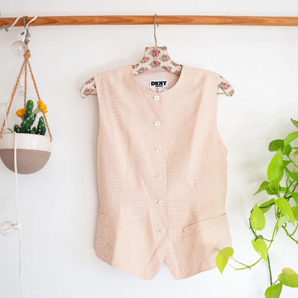 VINTAGE DKNY Jeans Silk Suit Vest